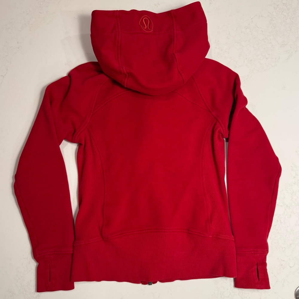 Lululemon original scuba hoodie sweatshirt, size 4, dark red, VGUC
